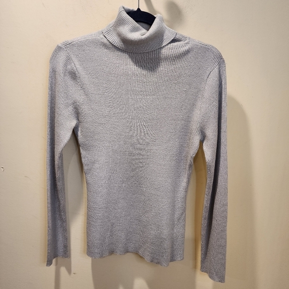 Carolyn Taylor Glitter Gray Turtleneck Sweater fits M - Picture 4 of 9